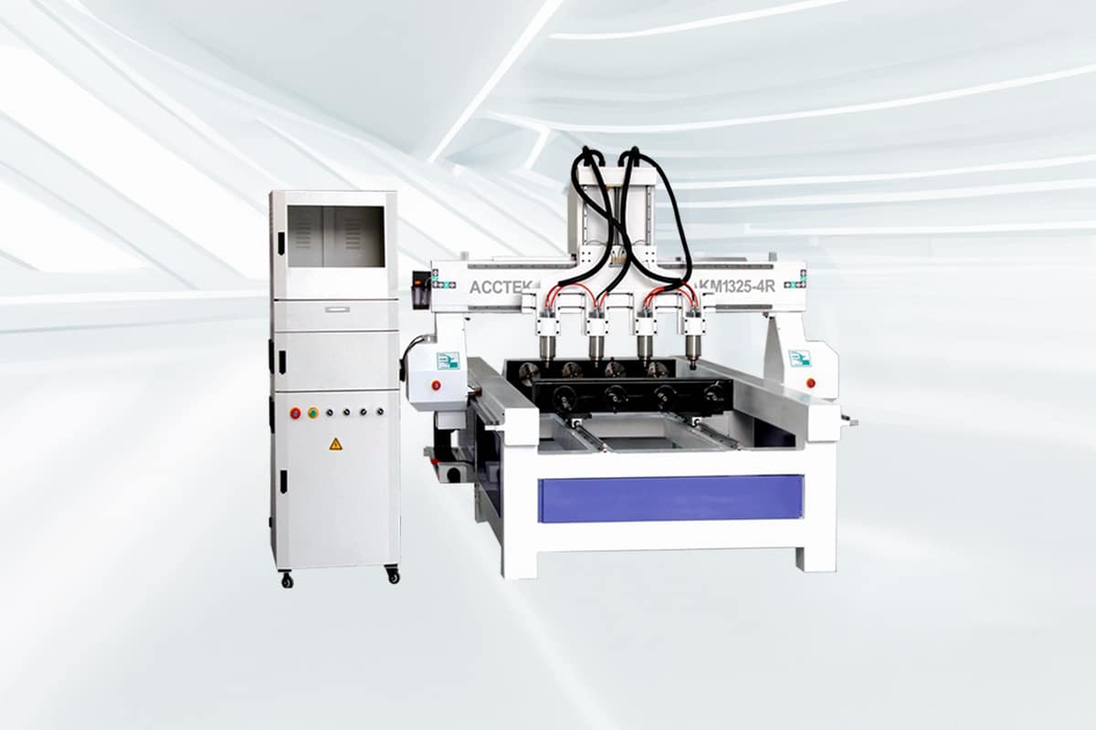 Affordable 4 Head 1325 Wood CNC Router With Rotary Axis
