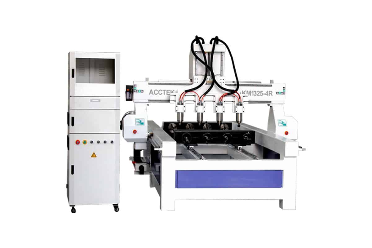 Affordable 4 Head 1325 Wood CNC Router With Rotary Axis